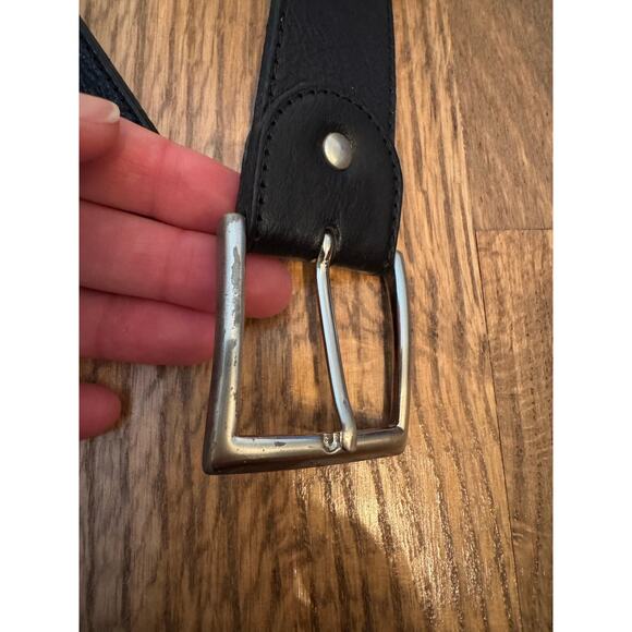 JUAN JO Black Leather Silver Buckle Belt - Picture 2 of 4